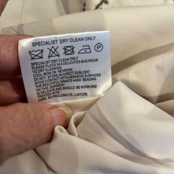 Karen Millen Cocktail Dress Strapless Cream with Bronze Embellishments Size 4 - Picture 14 of 15